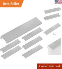 6Pcs 15cm/5.9″ Silver Concealed Finger Pull Handle for Kitchen & Cabinets