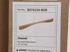 Belwith Keeler B076154-BGB Channel 12” Modern Bauhaus Pull Brushed Golden Brass