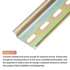 DIN Rail Slotted Iron Mounting Guide 12 ” x 1.4 ” x 0.3 ” Iridescent 8 Pcs
