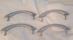 Cabinet Handles Pulls Dresser Silver Gray Plastic, 5″ Lot Of 4