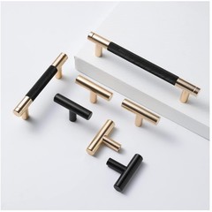 Gold and Black Oxidation Cabinet Handles – 12 Pack