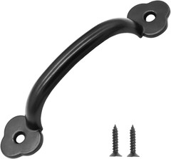 12PCS Rustic Barn Door Handles 4″ Gate Pull Handles Black with Screws