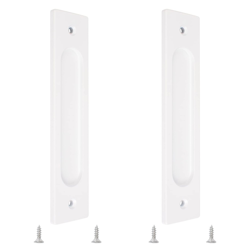 2 PCS 180mm Rectangular Recessed Sliding Door Pulls Flush Warm White Handle