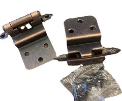 3 Pk Aged Bronze 3/8″ Inset Self Closing Cabinet Door Hinge 2.75×2.13 #8973