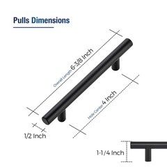JOY DECOR 10 Pack Cabinet Handles, Black 4 in Hole Center,