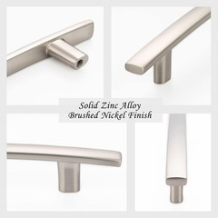 10 Pack 3 Inch Hole Centers, Curved Brushed Nickel Cabinet Pulls Satin Nickel Ca