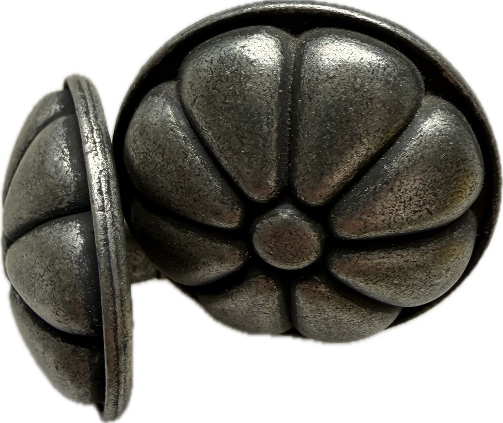 2x Cupboard Drawer Knob Pull 1-3/8″ Spoke Design Pewter Kitchen Bathroom Dresser