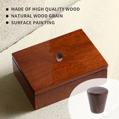6pcs Wood Cabinet Knobs Cone Shape Walnut Wood 0.94″ × 1.1″;Black Walnut;6PCS