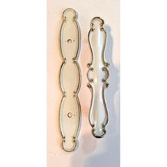 Vintage White Gold Cabinet Pulls Backplates Lot 5 Sets 3in Hole 63 3519 63 3520