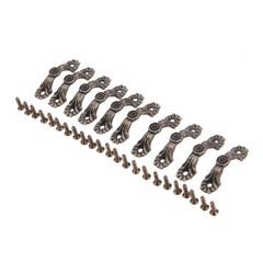 dophee 10Pcs Antique Brass Decorative Pulls 1.46″x0.39″, Bronze
