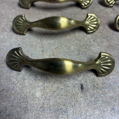 Lot Of 12 Vtg Keeler Brass Company Solid Cast Brass Hardware Brush Gold Tone