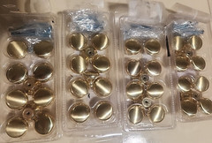 40 Brushed Gold metal Cabinet Drawer Door Furniture Knobs 1-1/4” Dia. #853-1