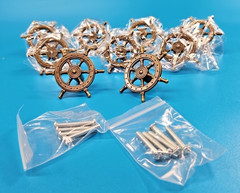 Pack of 9 Retro Nautical Ship Rudder Wheel Cabinet Knobs Drawer Cupboard