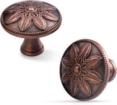 10 Pack Vintage Copper Cabinet Hardware Knobs Antique Drawer Knobs1.4″ Round …