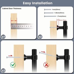 knobelite 6pack Stainless Steel Cabinet Handles 2.5inch Hole Centers Black Ca…