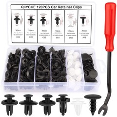 120PCS Car Clips & Plastic Rivets – 6 Popular Sizes, Fits Bumpers, Fenders & Mos