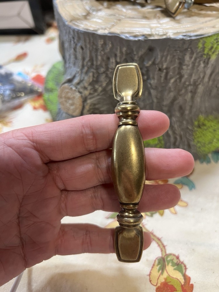 Vintage Brass Granny-Chic Drawer Pull 4.5” Cabinet Hardware Set of 12 READ