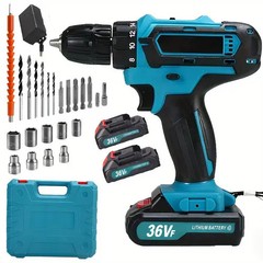 Rechargeable Drill Lithium Drill, 36VF Electric Screwdriver Power Tools Hand Dri