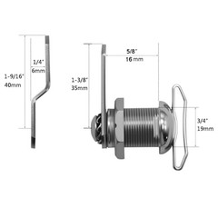 5/8″ Thumb Operated Offset Cam Lock, RV Compartment Latch, 5/8 Inch – 2 Pack