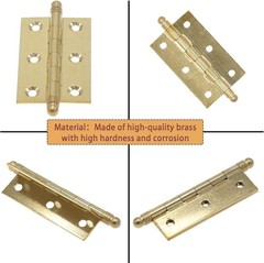 4pk 2.5″ Polished Brass Mini Cabinet Butt Hinges with Screws