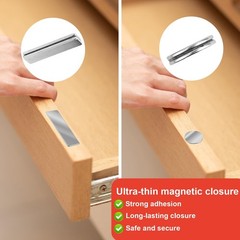 8 Sets Magnetic Cabinet Door Catch, Stainless Steel Cabinet Door Magnets No D…