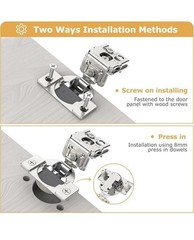 FURNIWARE Furniware 56 Pieces Soft Closing Cabinet Hinges, 1-1/2′ 105 Degree