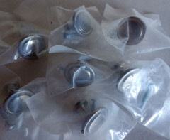 Brushed Stainless Round Cabinet Knobs/Pulls (7) 1 1/4″