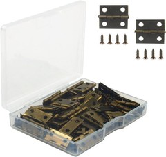 50Pcs Small Hinges for Crafts, 18 x 15mm Mini Bronze Hinges with 200 Screws, …