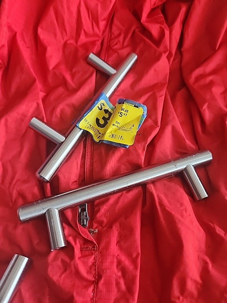 lot of 7 ~ Style Selections European Bar Drawer Pull, 3″ Centers,Stainless Steel