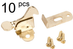 10pcs Elbow Latch Cabinet Door- Window Catch Polished Brass with screws