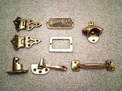 Simmons White Clad Cabinet Door Hardware Set-Left and Right