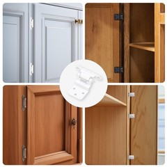 50 Pack 25 Pairs 3/8″ Inset Cabinet Door Hinges – White Offset Self Closing H…