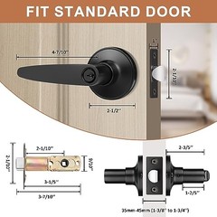 Pack Entrance Door Levers Door Lock in Black, Keyed Entrance-Keyed Alike 6