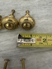 34 Polished Brass Traditional Round Cabinet Knobs 1.25in Gold w/ Screws