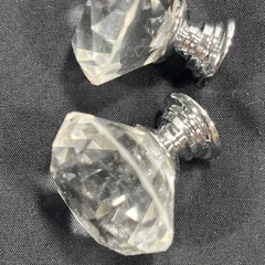 12 pc. Lot Crystal Faceted Round Glass Diamond Cut Cabinet Knobs Drawer Pulls