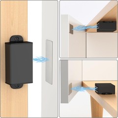 17lb Strong Black Magnetic Door Catches – 2-Pack Rust-Resistant Cabinet Latch