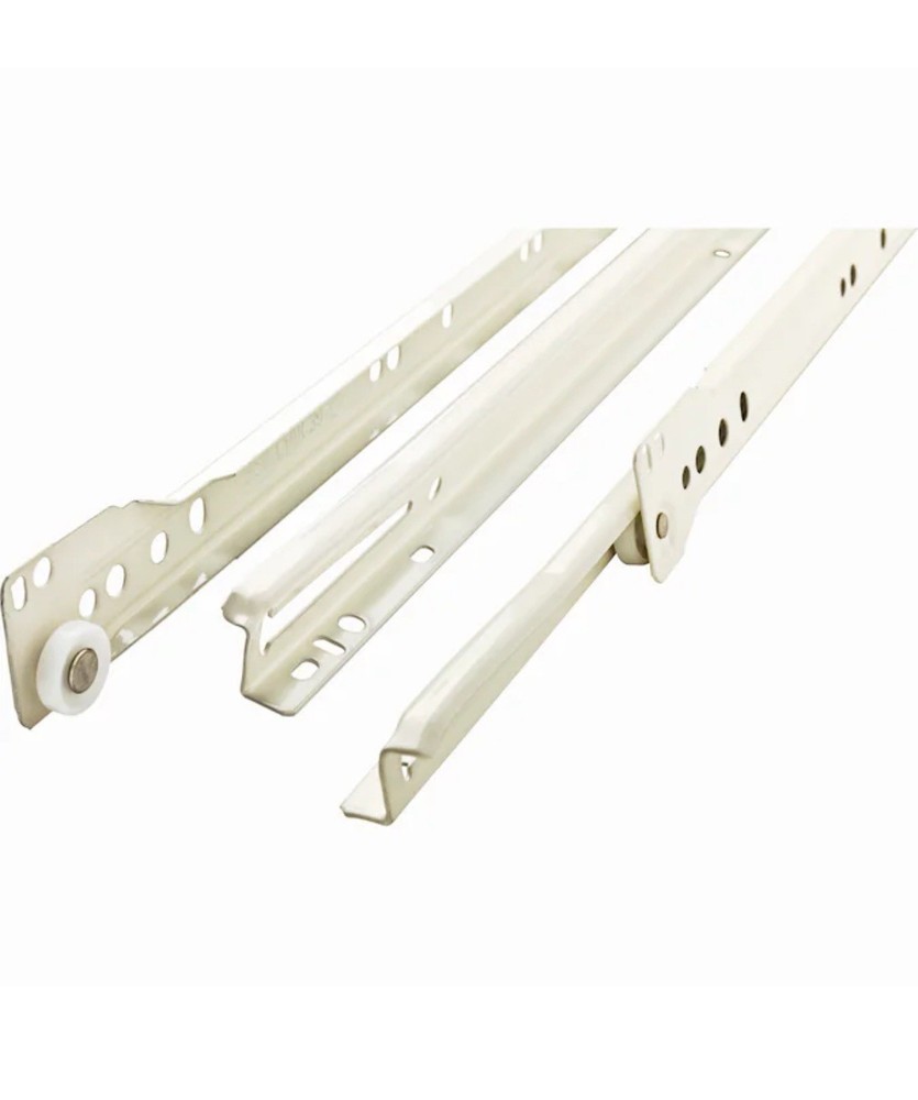 8pk – 14-Inch White Drawer Slides with Double Stoppers Alloy Steel Push-to-Close