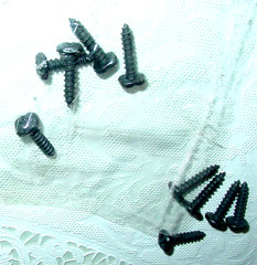 10 Hammered Pyramid Head Forged Iron Colonial Cabinet Cupboard Screws Lot USA