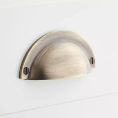 Signature Hardware Rustic Brass Traditional Cup Pull Antique Brass