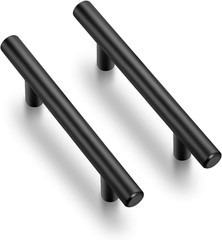 4 Pack 6 Inch Cabinet Pulls Matte Black Stainless Steel Kitchen Cupboard Handles