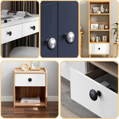 New 20 Pack Matte Black Kitchen Cabinet Knobs Round Drawer Pulls Stainless Steel
