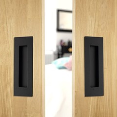 Malimali 6 Inch Recessed Finger Flush Pulls for 6 Inch, Stainless Steel Black