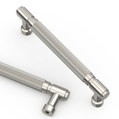 Asidrama 10 Pack 5 Inch(128mm) Brushed Satin Nickel Cabinet Pulls Knurled
