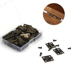 50Pcs Small Hinges for Crafts, 18 x 15mm Mini Bronze Hinges with 200 Screws, …
