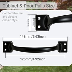 6 Pack 5.6″ Black Stainless Steel Cabinet Pull Handles Kitchen Drawer Door Grip
