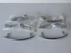Vintage 7” Arched Chrome Cabinet Drawer Handles Pulls Furniture Set Of 6