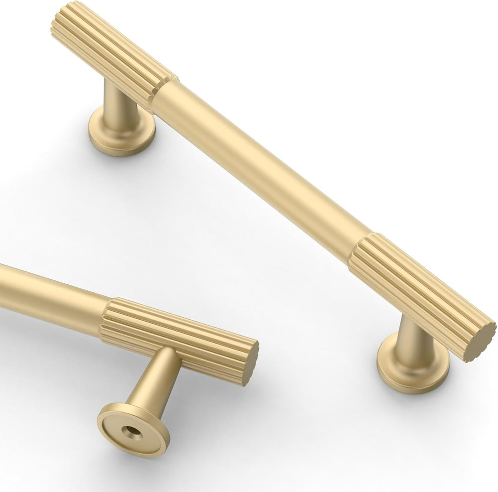 10 Pack 3 Inch(76Mm) Brushed Gold Cabinet Pulls Kitchen Cabinet Handles, Cabinet