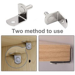50 Pcs 5mm Shelf Pins, L-Shaped Nickel Plated Shelf Support Pegs with Hole fo…