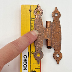 Vintage Hammered Copper-Plated H-Hinges DISTRESSED 6 Cabinet Hardware Colonial