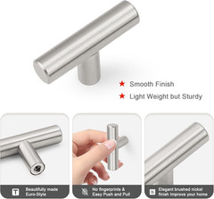 6 Pack Brushed Nickel Stainless Steel Kitchen Cabinet Knobs 2 Inch(50Mm) Length
